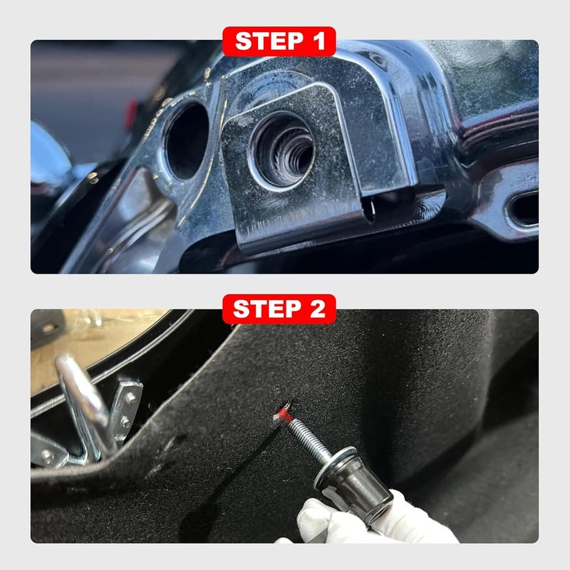 MOCODUO Saddlebag Lever Lock Fastener Bolt Nut Mounting Hardware, Heavy Duty Anti-Theft Saddle Bag Screw Bolts Kits Fits for Harley Touring Road Street Glide Ultra Electra Road King Softail 1992-Later Black - Image 5